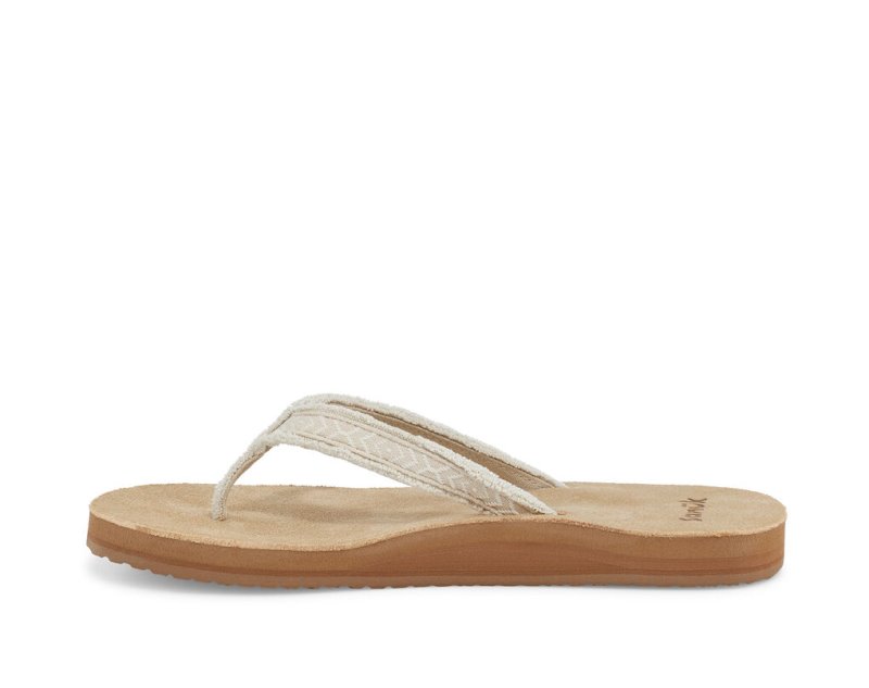 Sanuk Fraidy Tribal Hemp Women's Sandals Beige | Canada 146VRW